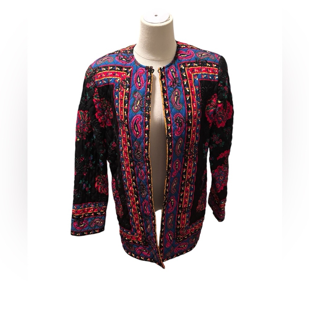 Vintage Carlisle Boho Floral Multi Quilted jacket Like New